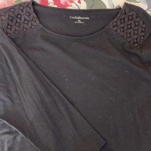Croft & Barrow Lace Shoulder Inset  3/4 sleeve top.  XL